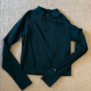 Women's Green Long Sleeve 3/4 Zip